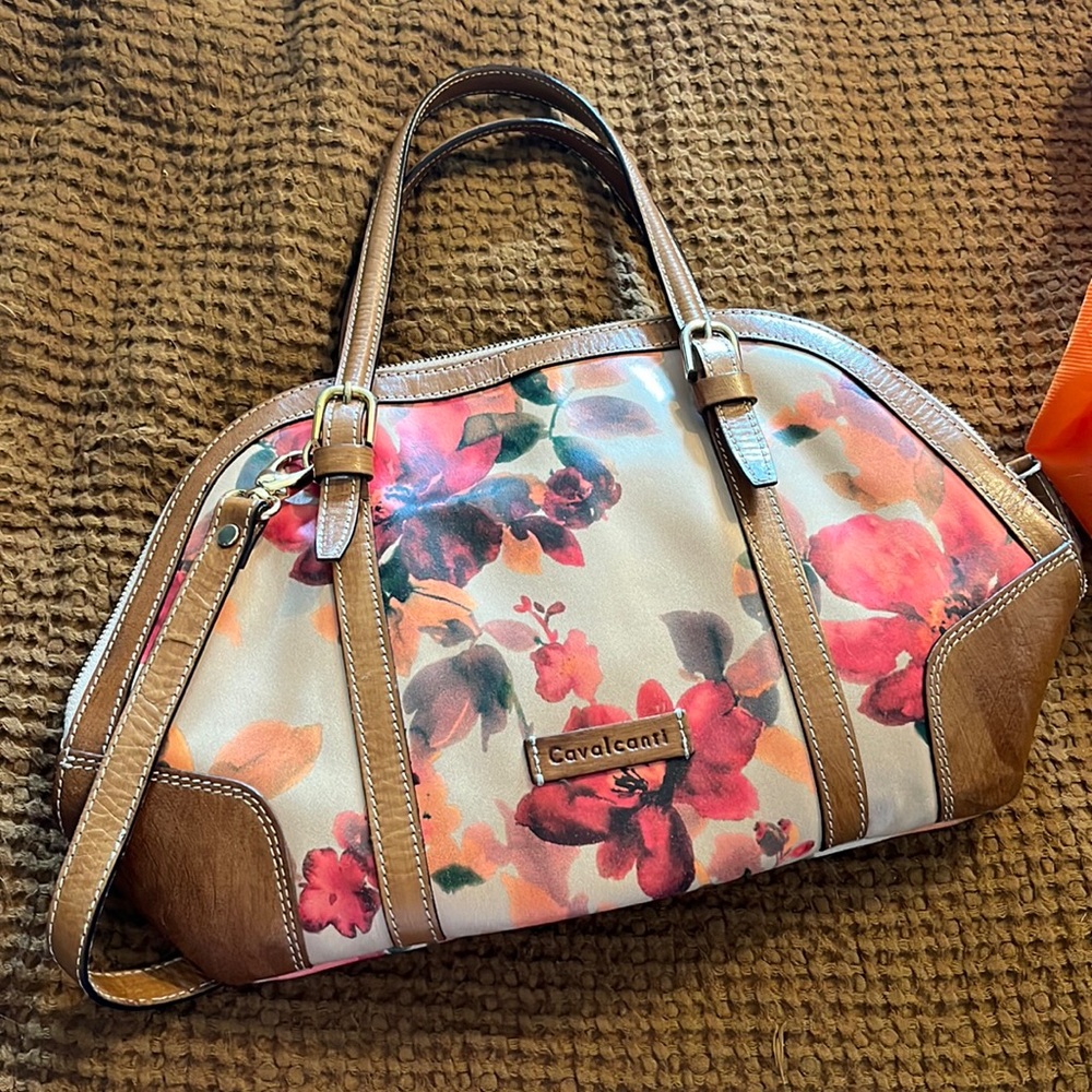 Great condition leather floral bag